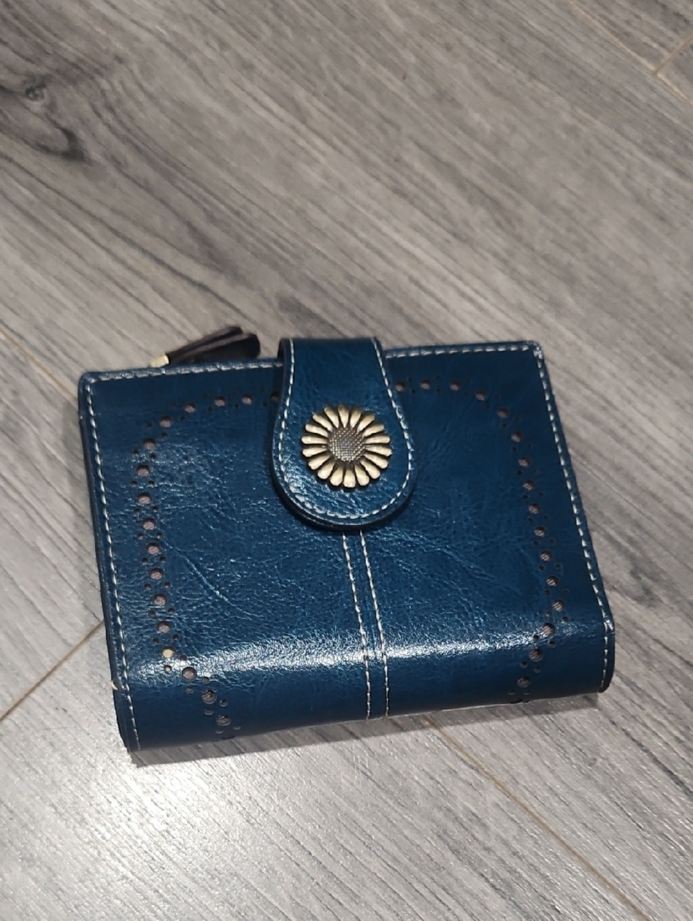 RFID Teal Lavemi Leather Bifold Wallet